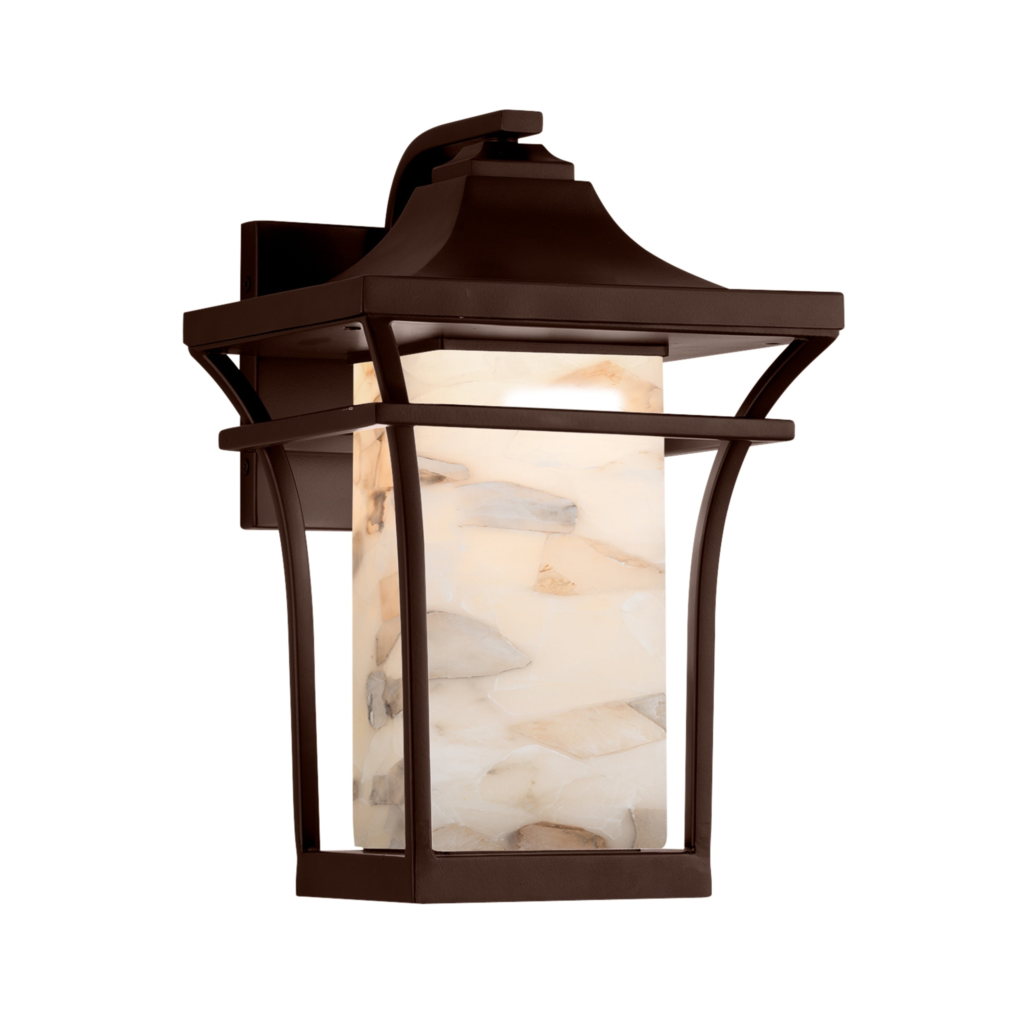 Justice Design Group Alabaster Rocks Summit 1 Light Dark Bronze Outdoor Wall Sconce Alabaster Rocks Shade