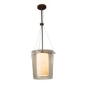 Justice Design Group Alabaster Rocks Amani 1 Light Dark Bronze Center Drum Pendant Alabaster Rocks Shade