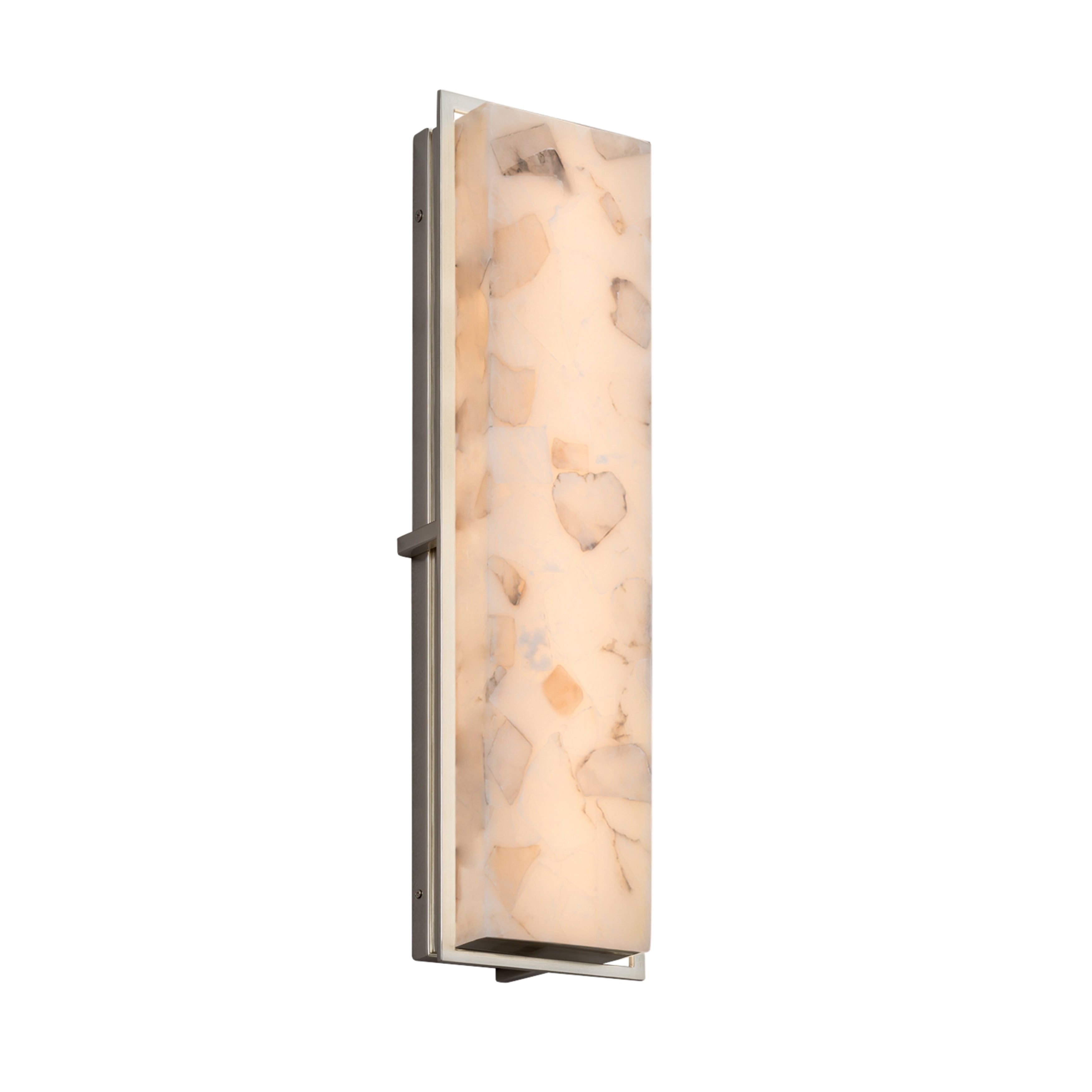 Justice Design Group Alabaster Rocks Avalon 24 Inch Brushed Nickel Ada Led Outdoor Wall Sconce Alabaster Rocks Shade
