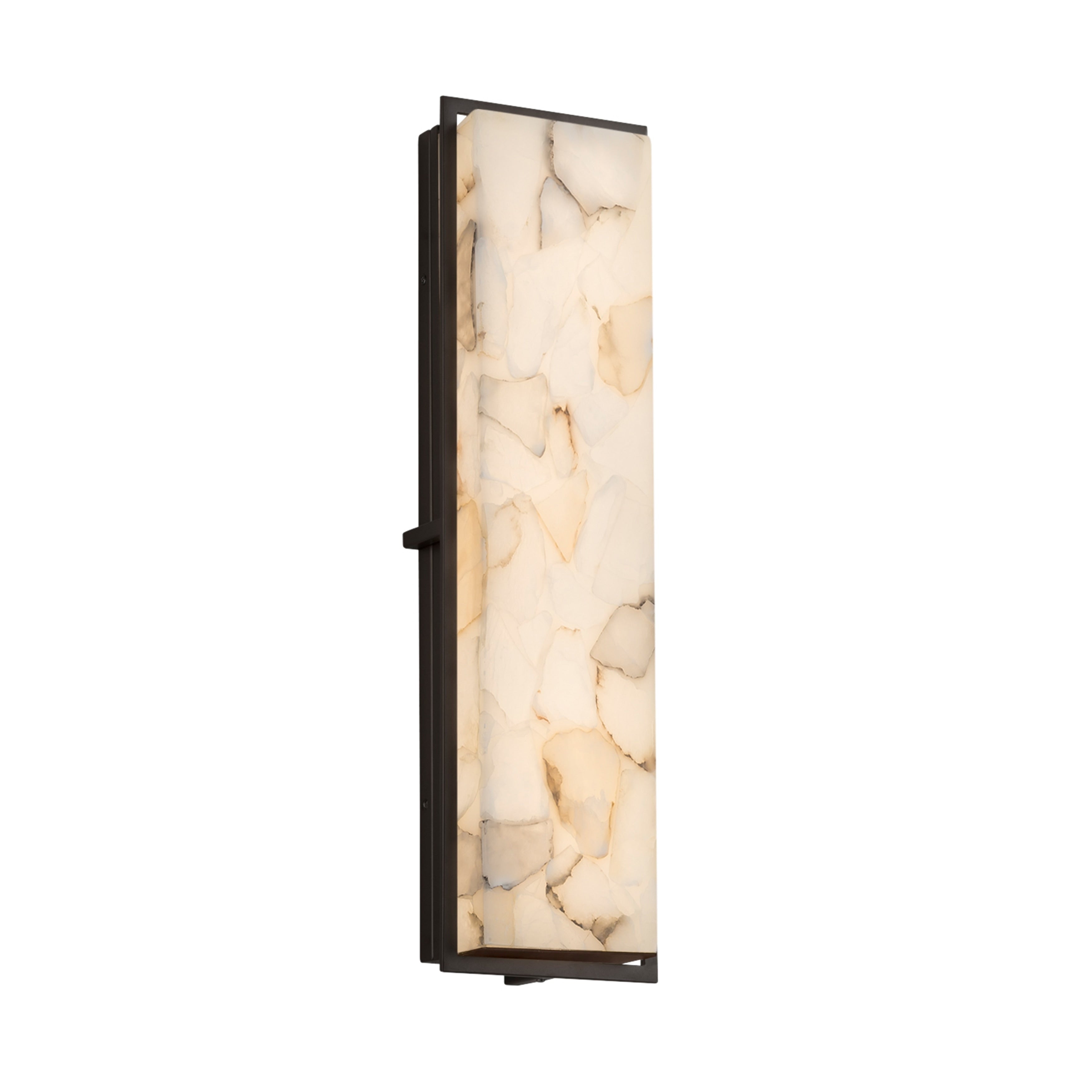 Justice Design Group Alabaster Rocks Avalon 24 Inch Matte Black Ada Led Outdoor Wall Sconce Alabaster Rocks Shade