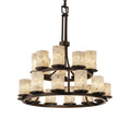 Justice Design Group Alabaster Rocks Dakota 21 Light Dark Bronze Chandelier Alabaster Rocks Cylinder W Flat Rim Shade