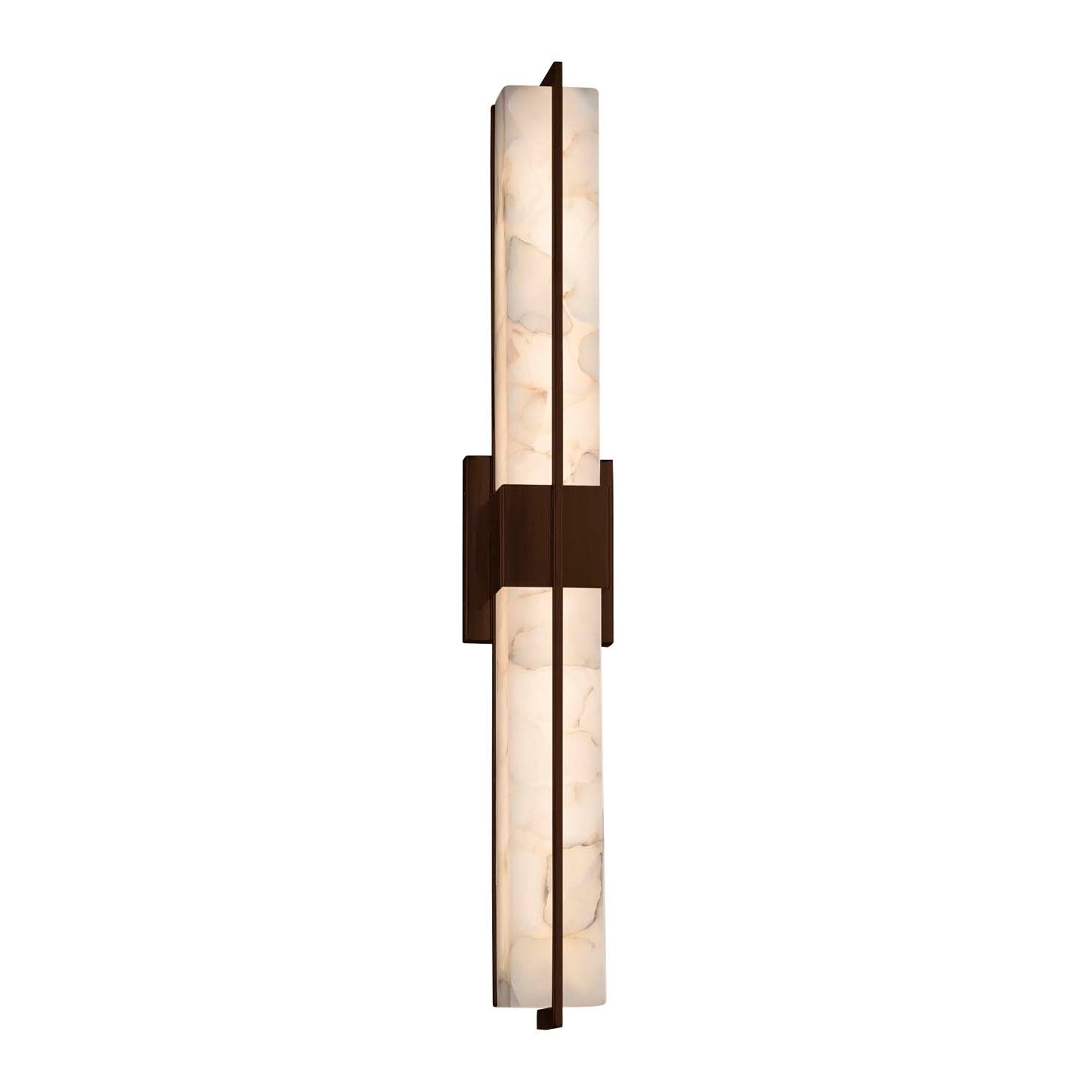 Justice Design Group Alabaster Rocks Era Dark Bronze 30 Inch Led Linear Wall Bath Light Alabaster Rocks Shade
