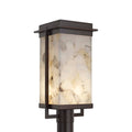 Justice Design Group Alabaster Rocks Pacific 1 Light Dark Bronze Led Outdoor Post Light Shaved Alabaster Rocks Shade