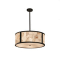 Justice Design Group Alabaster Rocks Tribeca 6 Light Matte Black Pendant