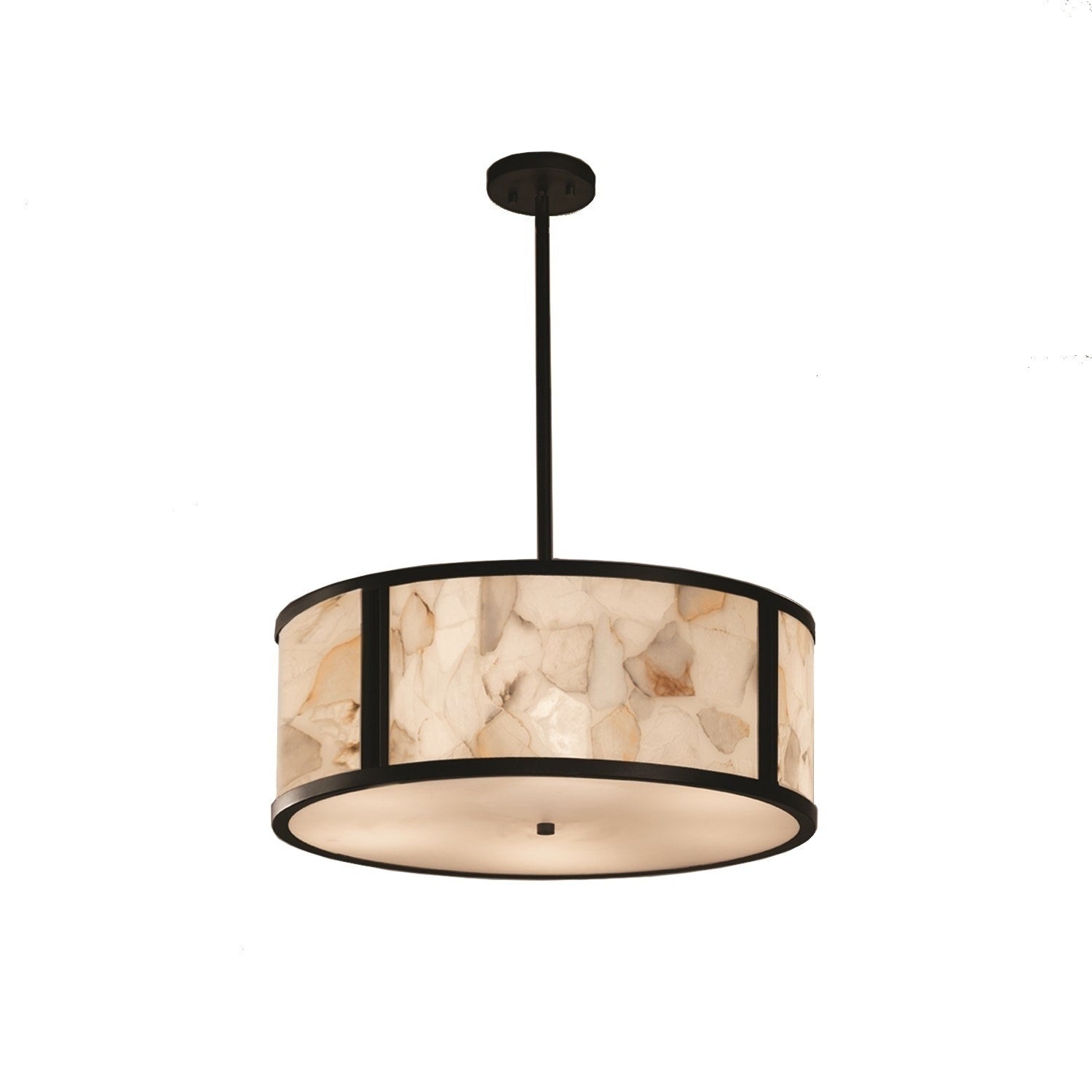 Justice Design Group Alabaster Rocks Tribeca 6 Light Matte Black Pendant