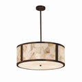Justice Design Group Alabaster Rocks Tribeca 6 Light Dark Bronze Pendant