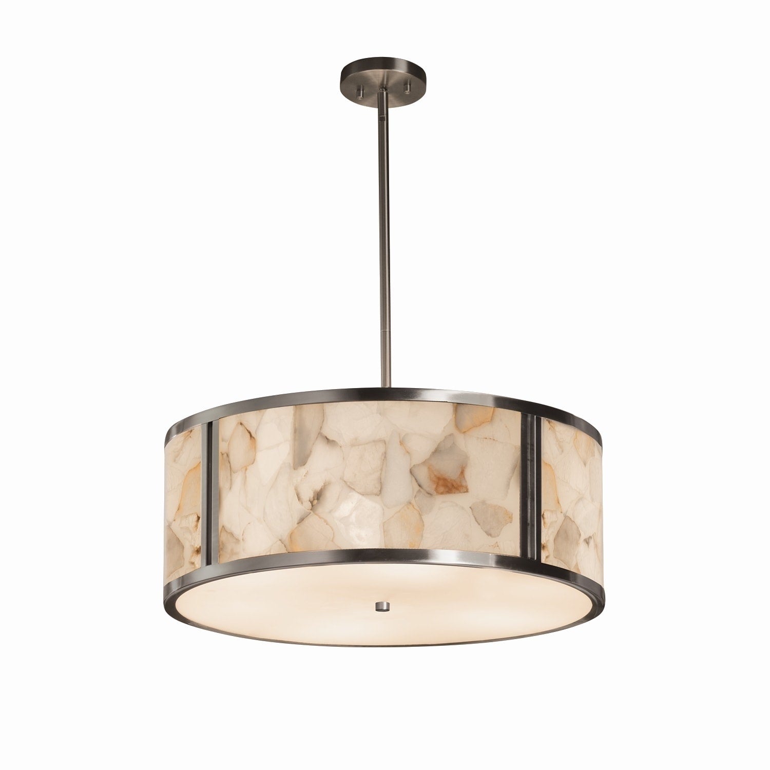 Justice Design Group Alabaster Rocks Tribeca 6 Light Brushed Nickel Pendant