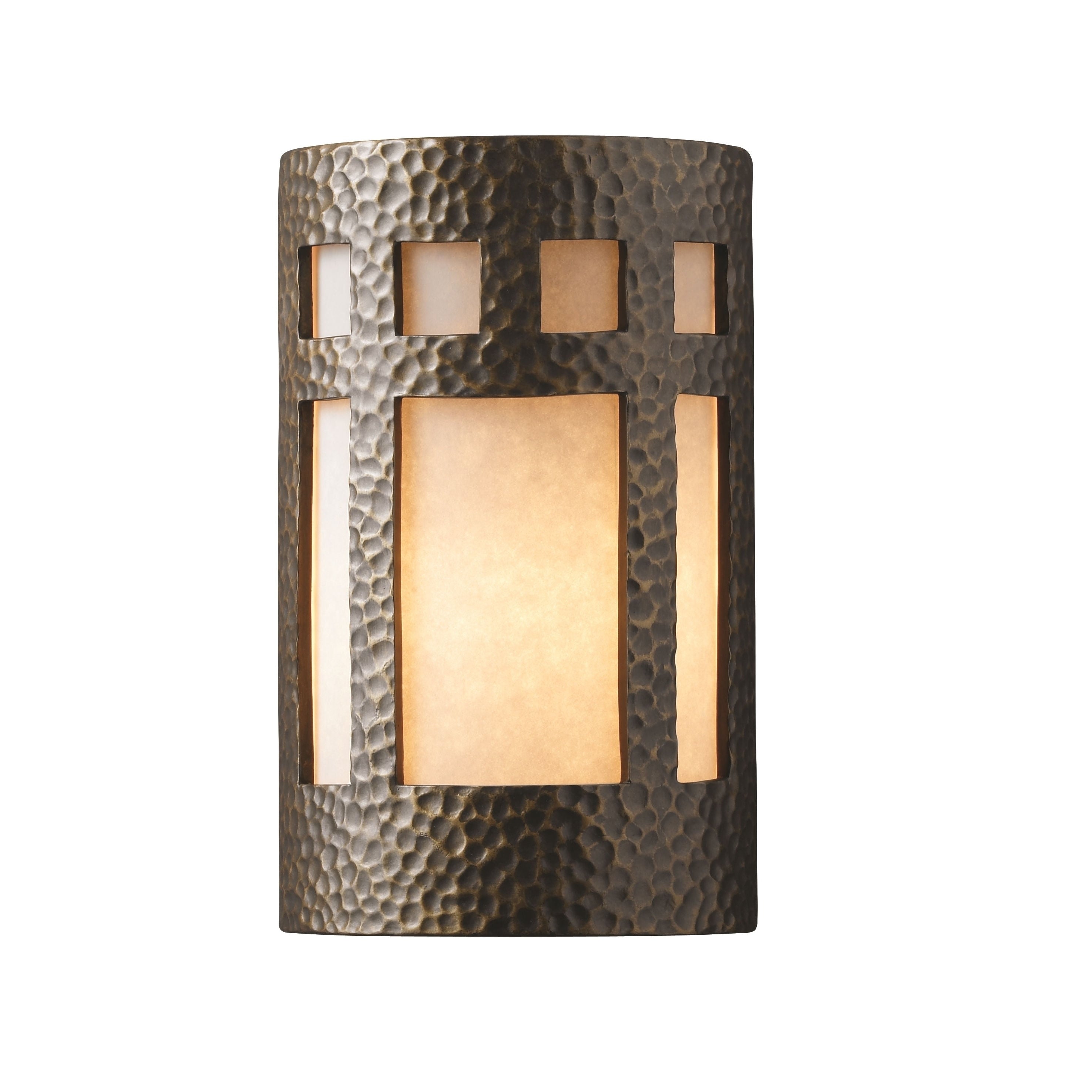 Justice Design Group Ambiance Ada Brass Large Prairie Window Wall Sconce