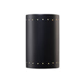 Justice Design Ambiance Ada Outdoor Large Ceramic Cylinder Wall Sconce W Perfs