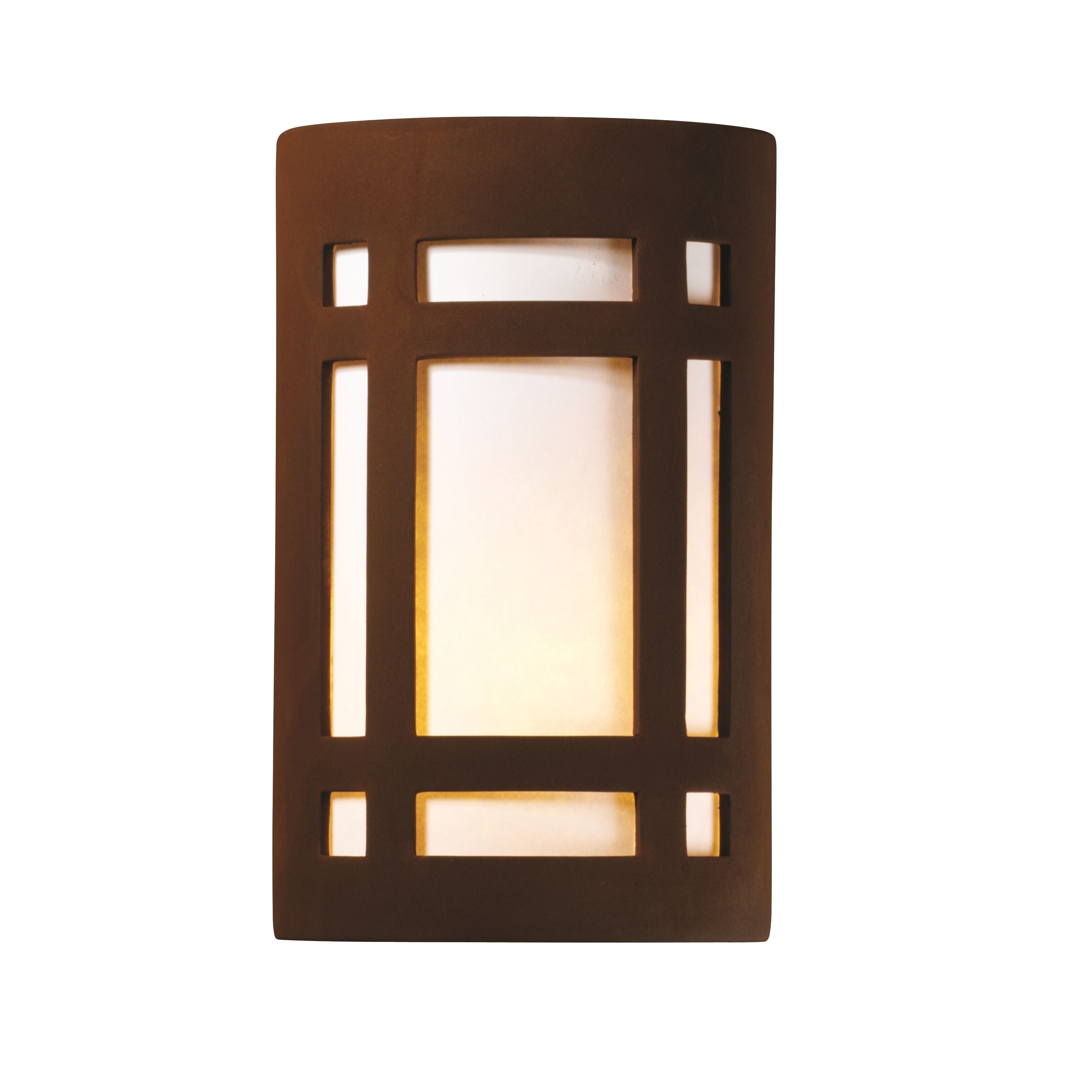 Justice Design Group Ambiance Ada Real Rust Large Craftsman Window Wall Sconce
