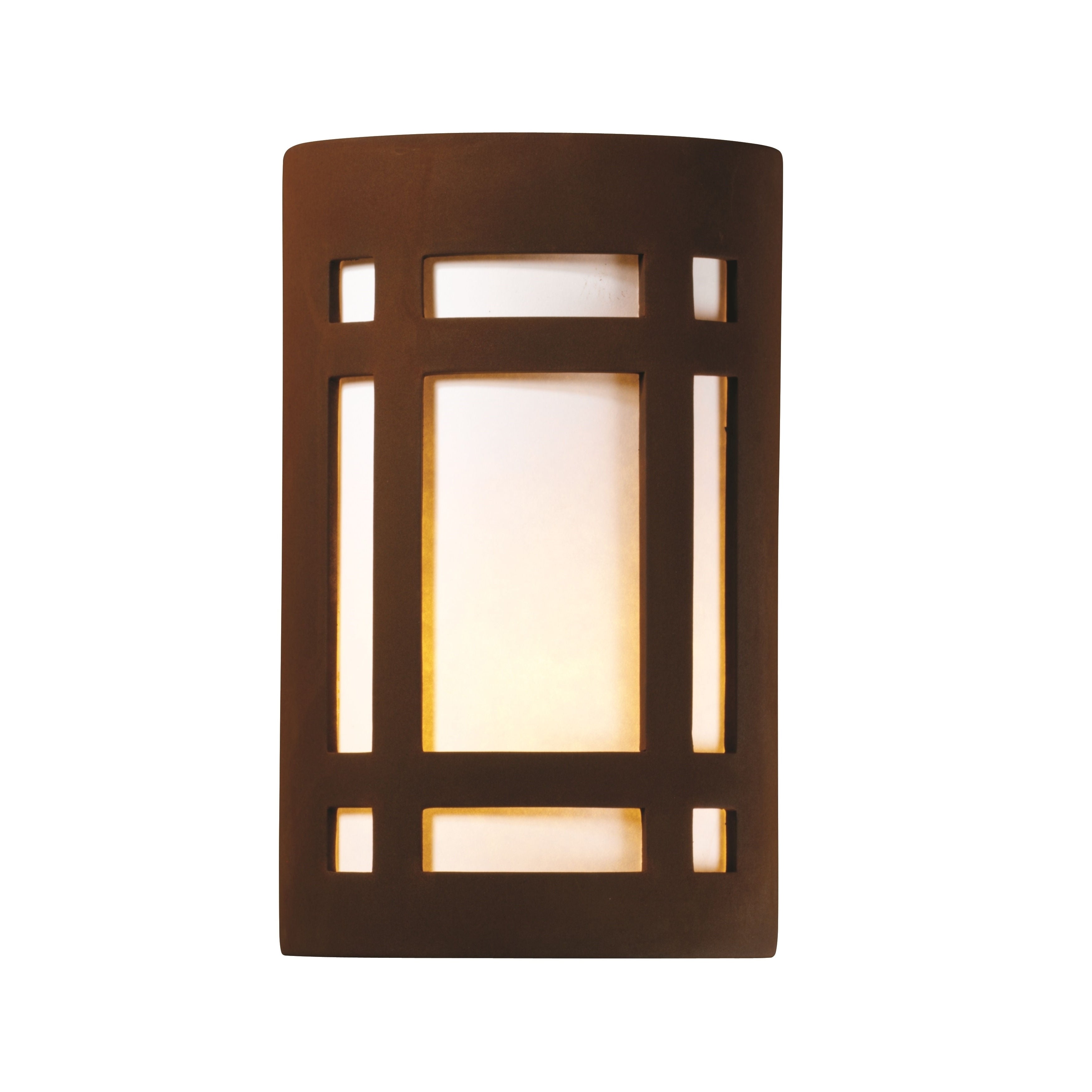 Justice Design Group Ambiance Ada Real Rust Outdoor Large Craftsman Window Wall Sconce