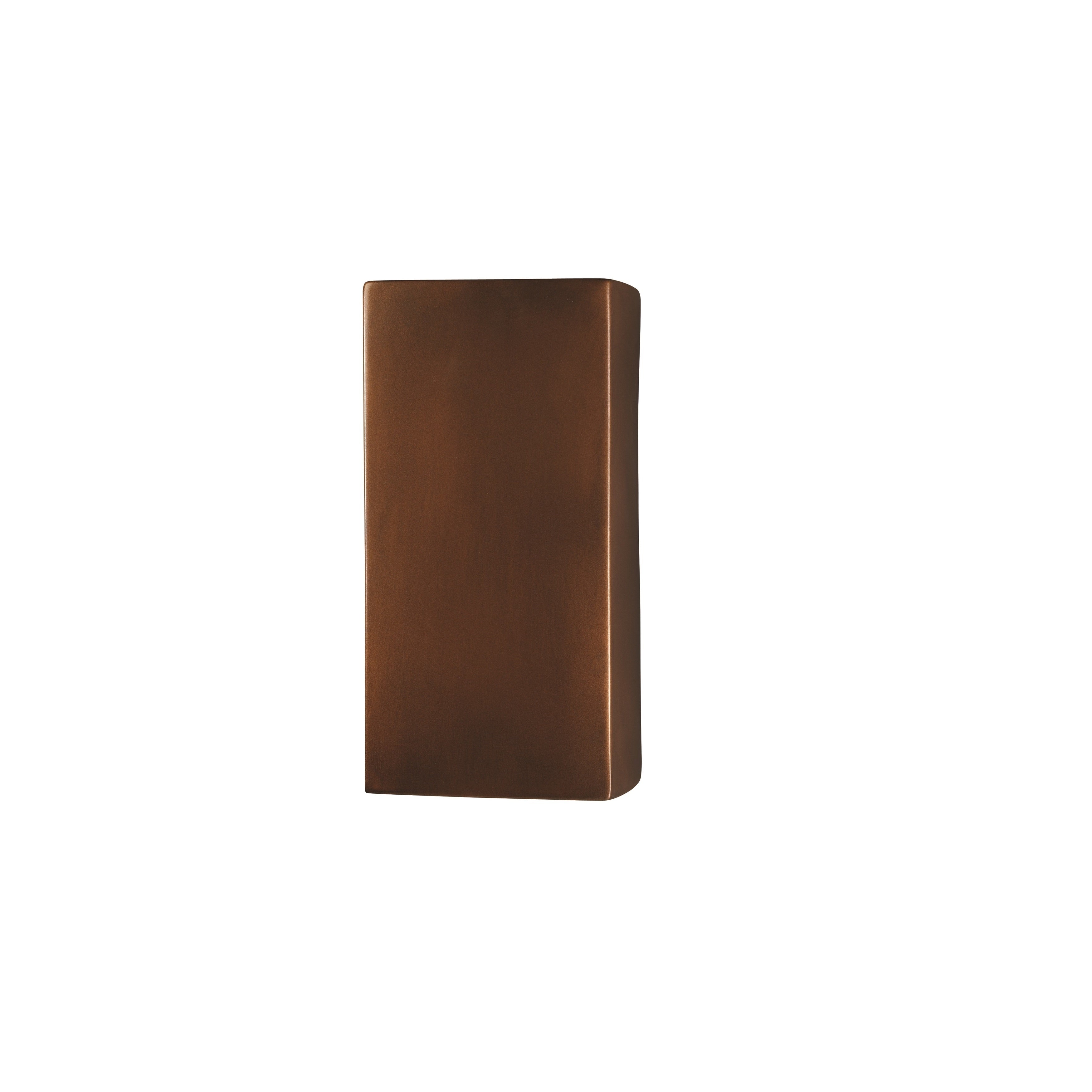 Justice Design Group Ambiance Antique Copper Outdoor Large Rectangle Wall Sconce