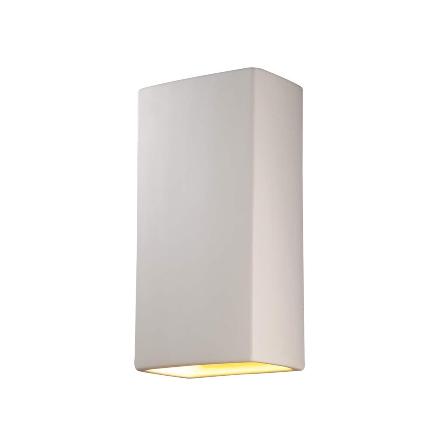Justice Design Group Ambiance Bisque Outdoor Really Big Closed Top Rectangle Wall Sconce