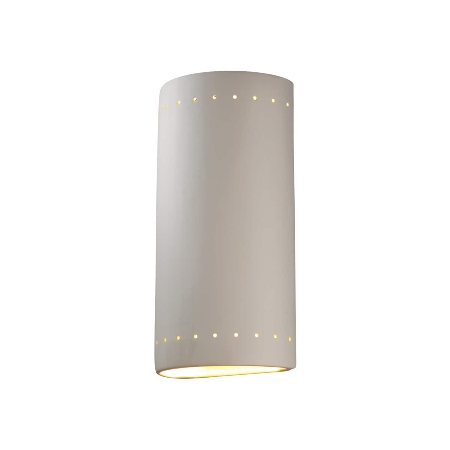 Justice Design Group Ambiance Bisque Outdoor Really Big Closed Top Rectangle With Perfs Wall Sconce