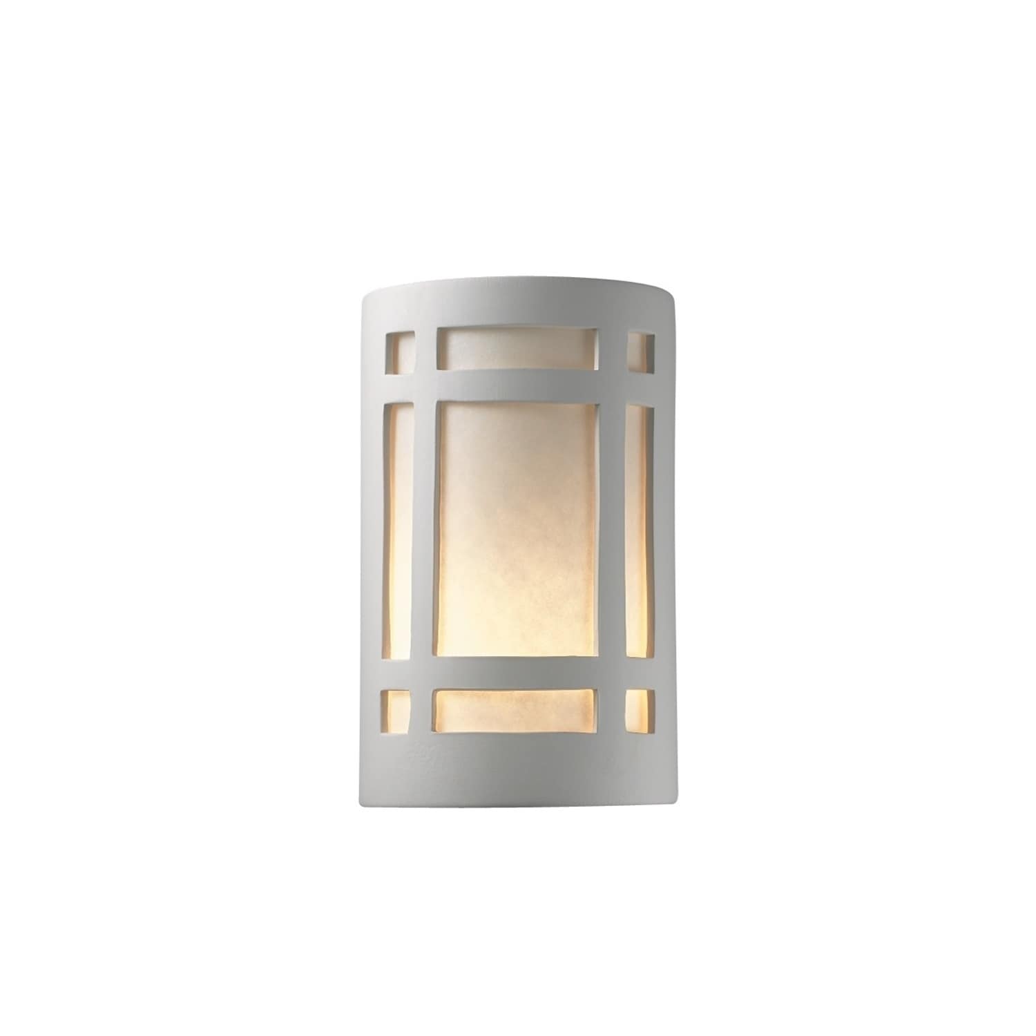Justice Design Group Ambiance Bisque Outdoor Small Craftsman Window Wall Sconce