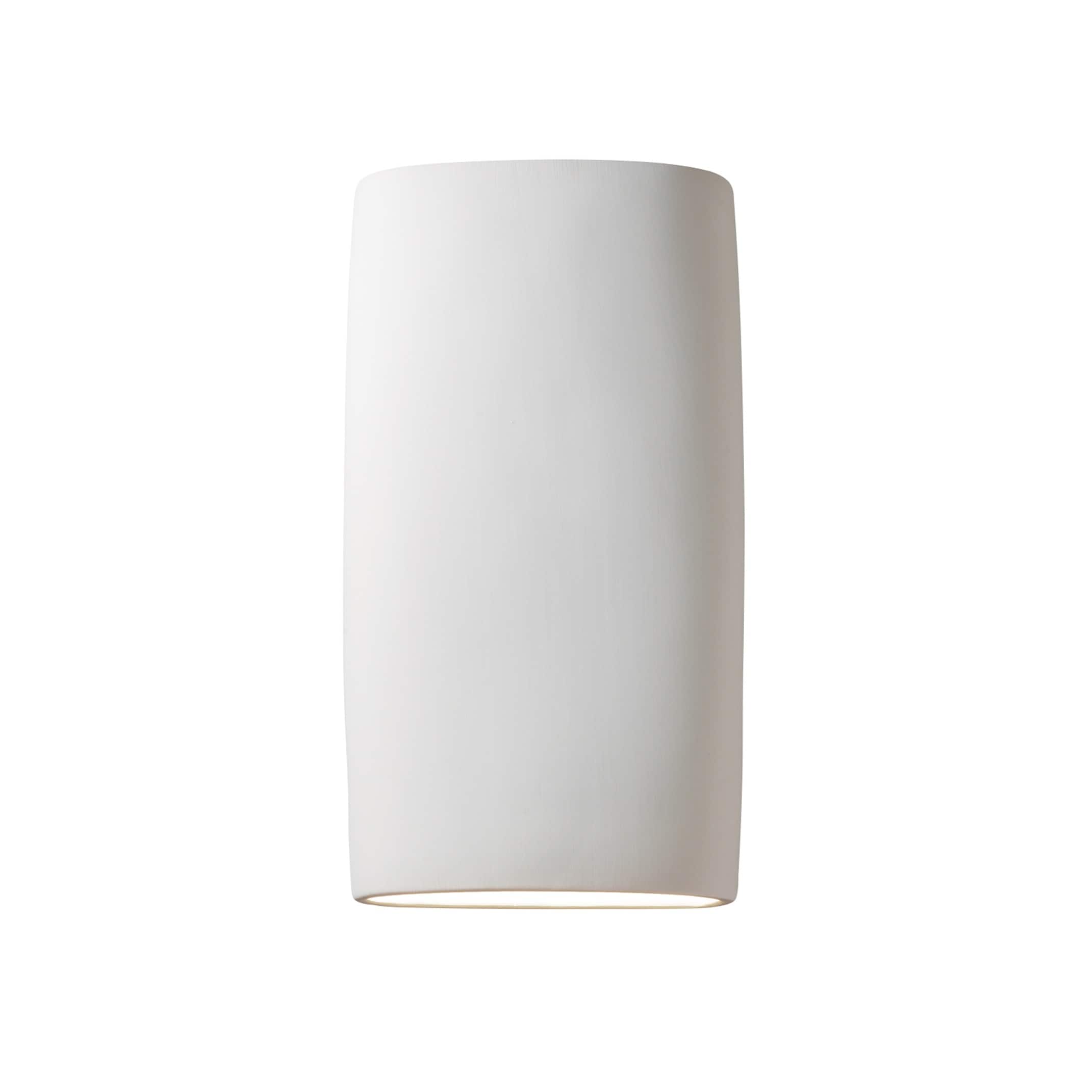 Justice Design Ambiance Bisque Really Big Ada Outdoor Ceramic Wide Cylinder Wall Sconce With Open Top Bottom