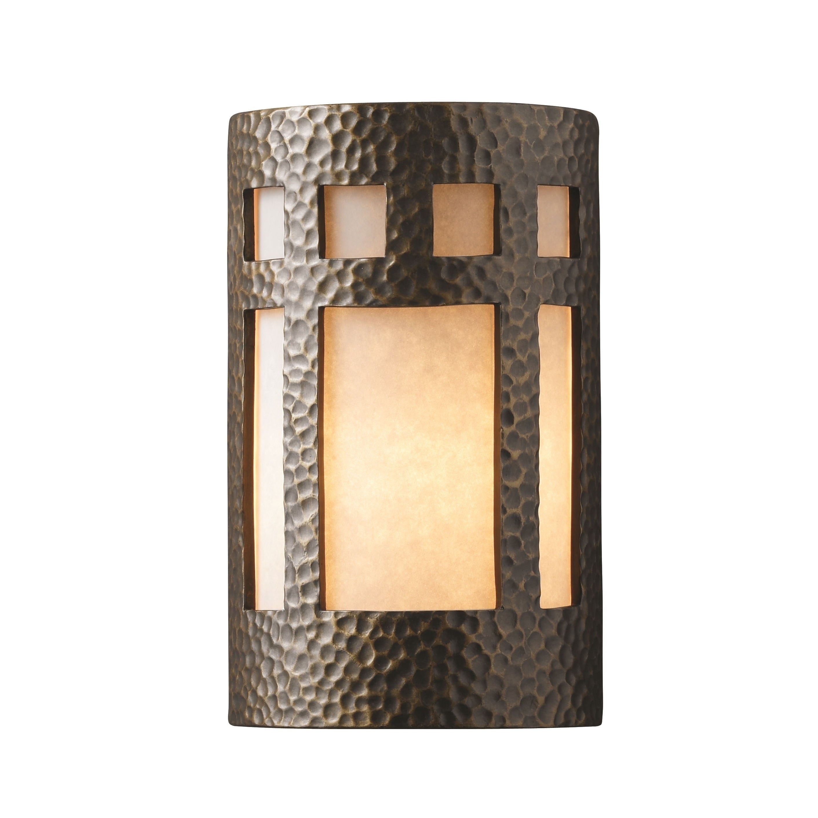 Justice Design Group Ambiance Brass Small Prairie Window Wall Sconce