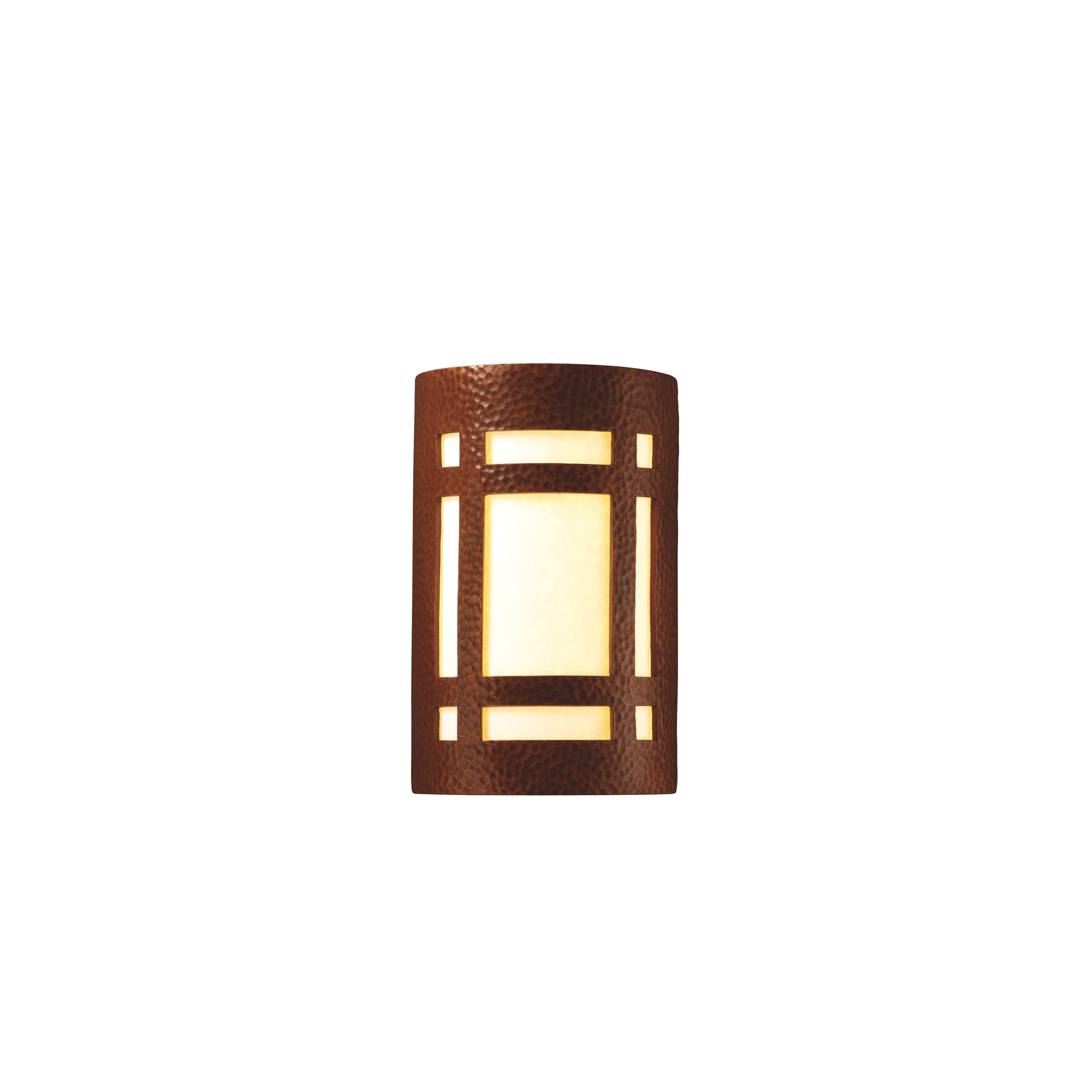Justice Design Group Ambiance Hammered Copper Large Craftsman Window Wall Sconce