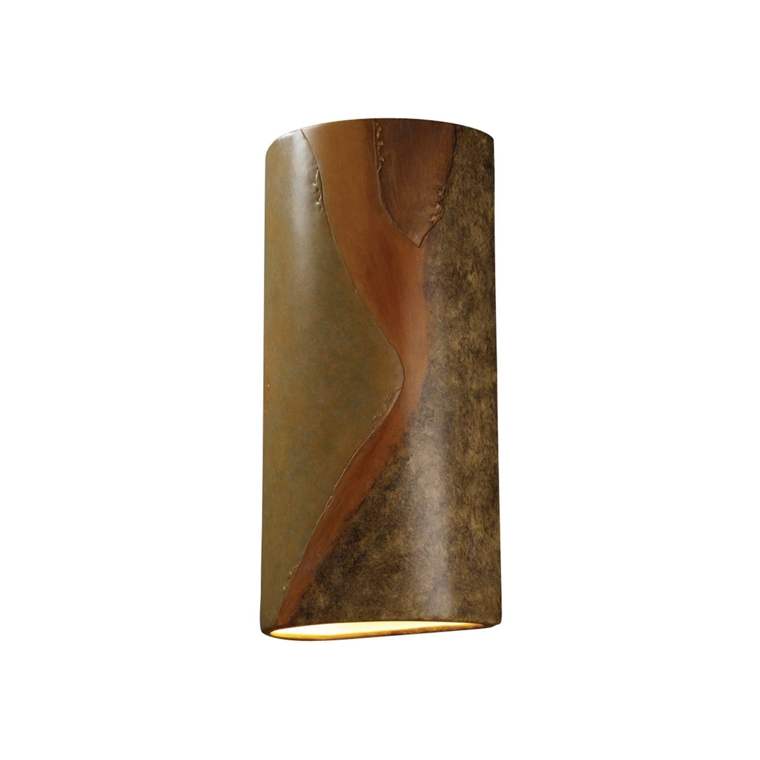 Justice Design Group Ambiance Harvest Yellow Slate Outdoor Really Big Closed Top Cylinder Wall Sconce