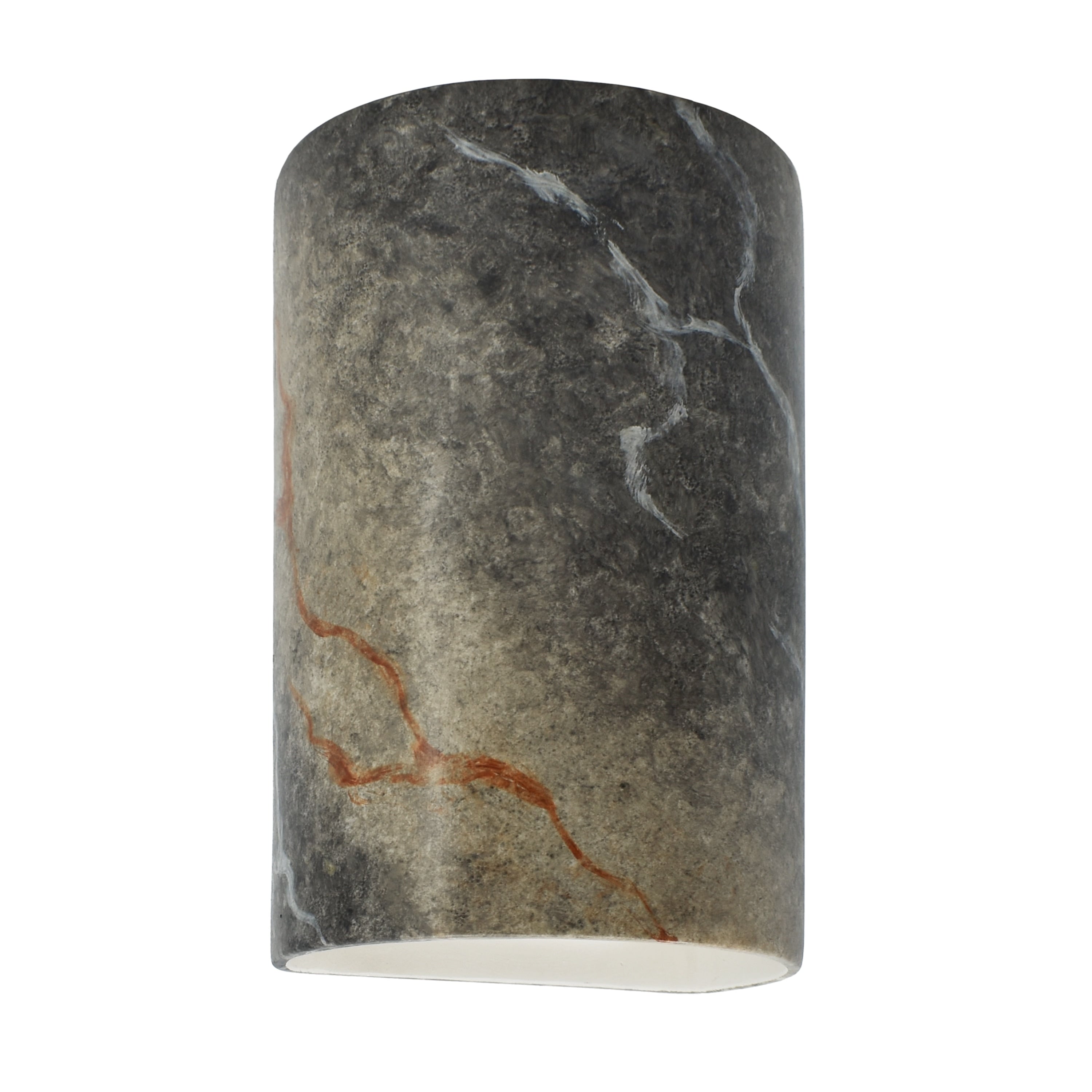 Justice Design Group Ambiance Bisque Outdoor Small Cylinder Wall Sconce
