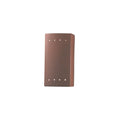 Justice Design Group Ambiance Terra Cotta Outdoor Small Rectangle With Perfs Wall Sconce