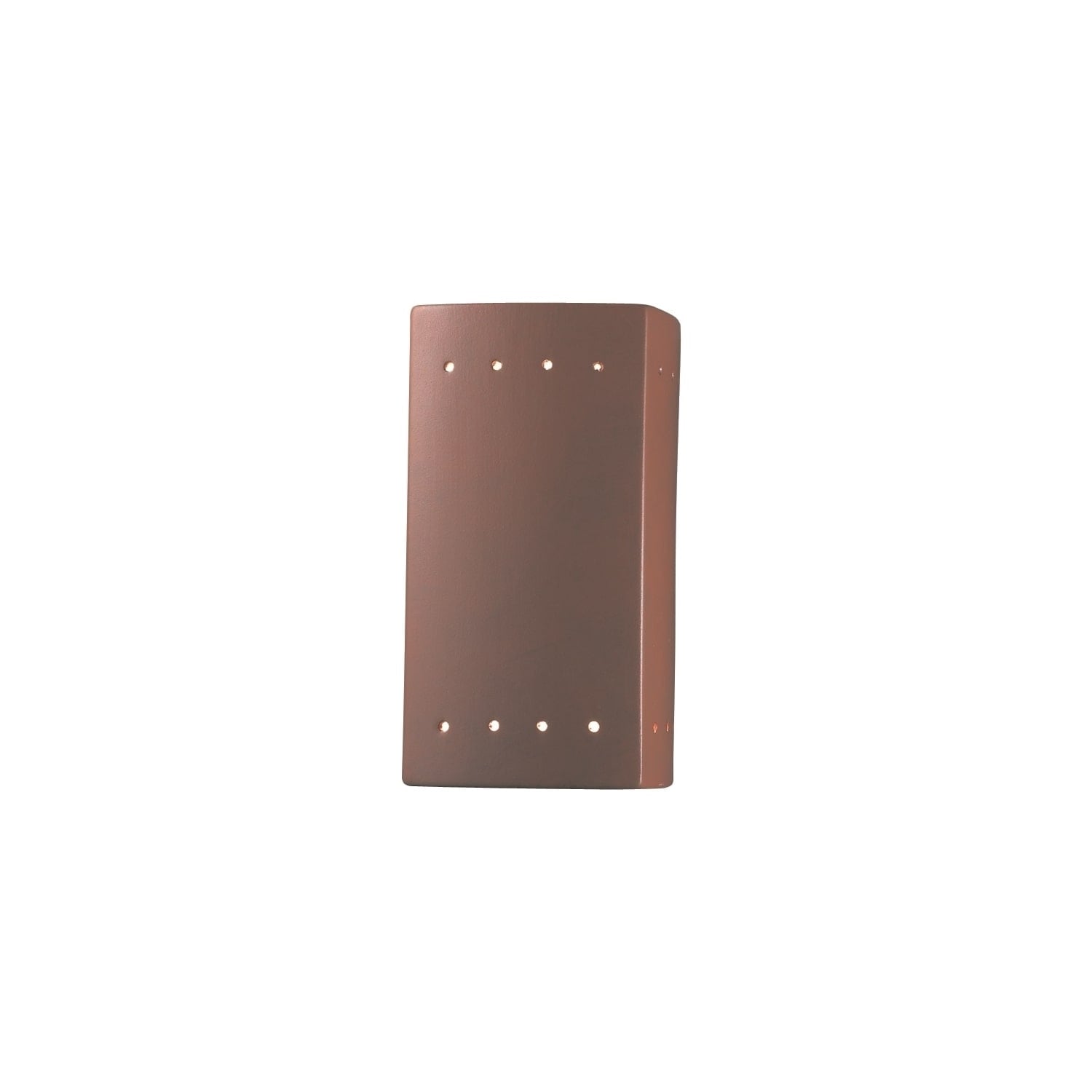 Justice Design Group Ambiance Terra Cotta Outdoor Small Rectangle With Perfs Wall Sconce
