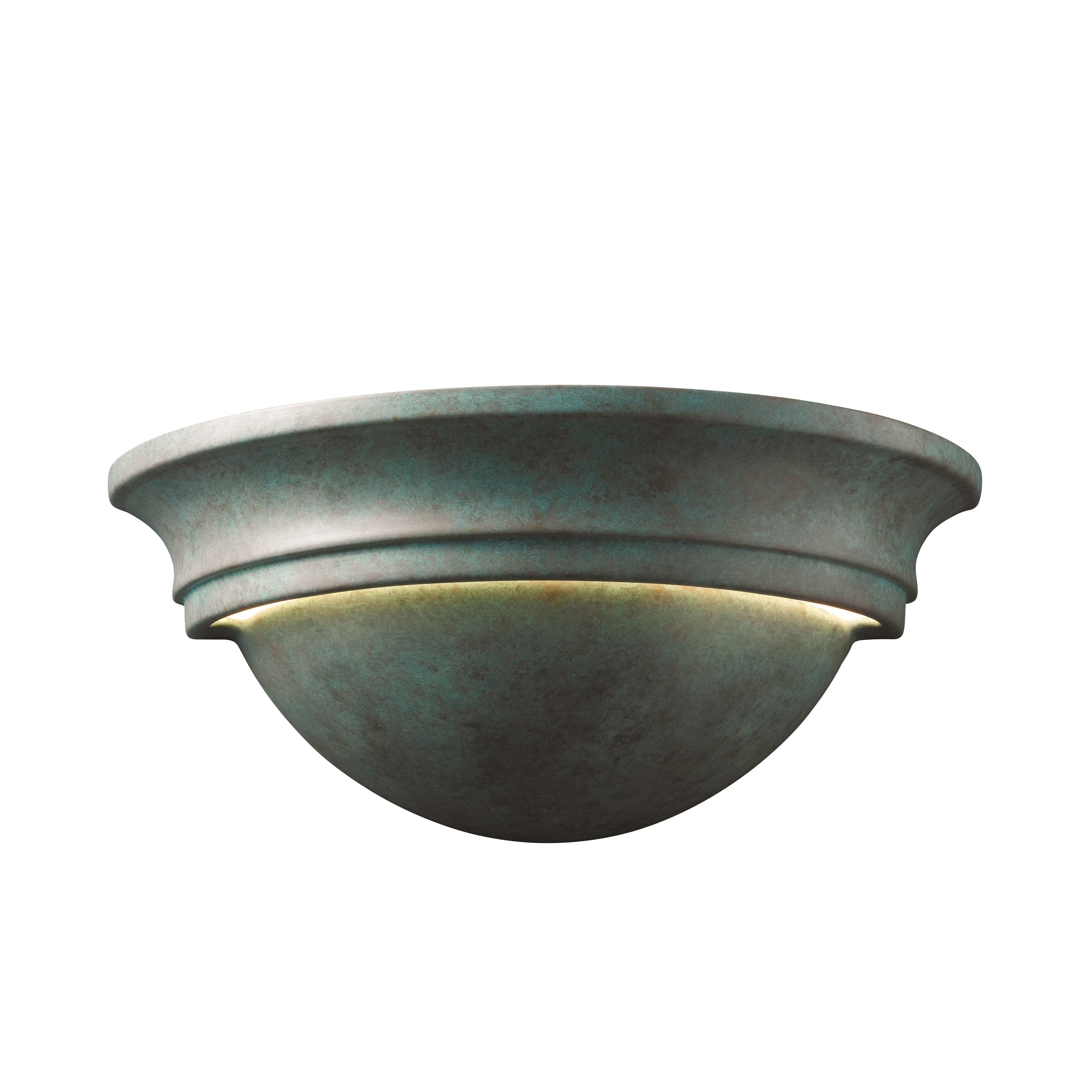 Justice Design Group Ambiance Verde Patina Large Cyma Wall Sconce