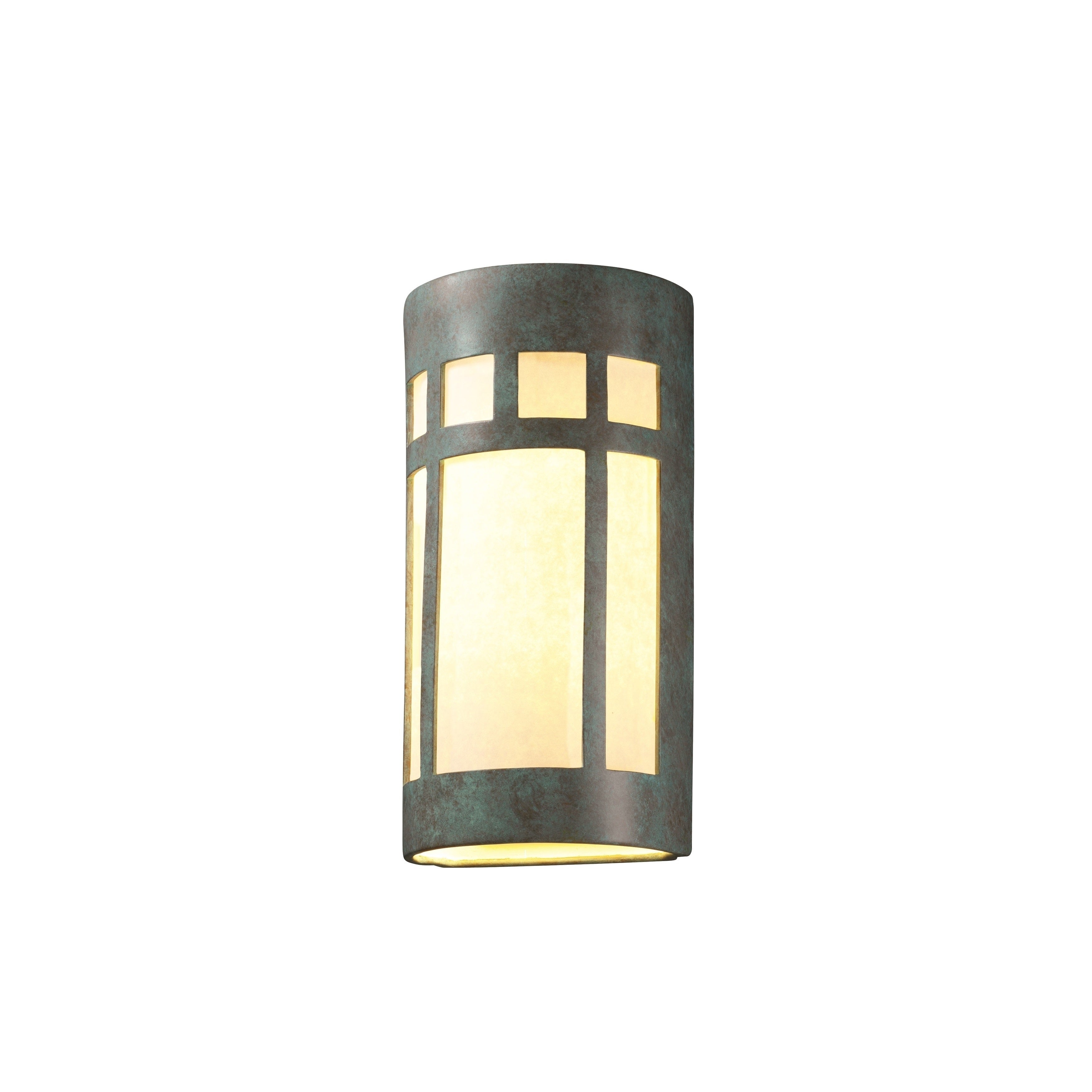 Justice Design Group Ambiance Verde Patina Really Big Prairie Window Wall Sconce
