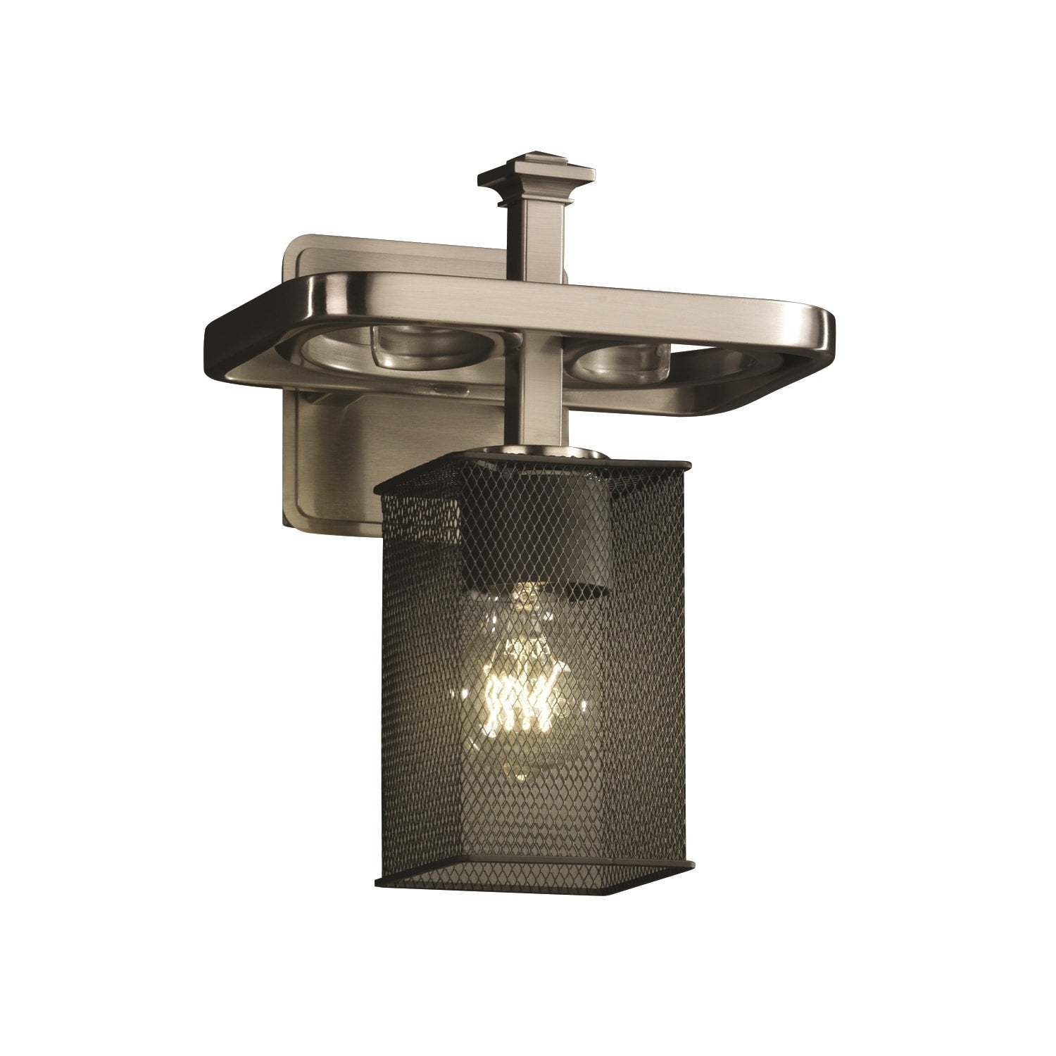 Justice Design Group Arcadia 1 Light Wall Sconce Brushed Nickel