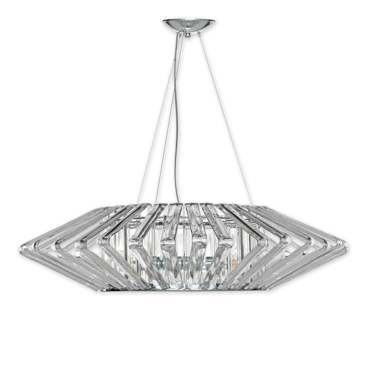 Justice Design Group Bohemia Columba 4 Light Polished Chrome Led Chandelier Clear Shade