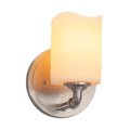 Justice Design Group Candlearia Bronx 1 Light Brushed Nickel Wall Sconce Cream Cylinder W Melted Rim Shade
