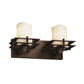 Justice Design Group Candlearia Metropolis 2 Light Dark Bronze Bath Bar Cream Cylinder Melted Rim Shade