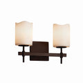 Justice Design Group Candlearia Union 2 Light Dark Bronze Bath Bar Cream Cylinder Melted Rim Shade