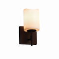 Justice Design Group Candlearia Union 1 Light Dark Bronze Wall Sconce Cream Cylinder Melted Rim Shade