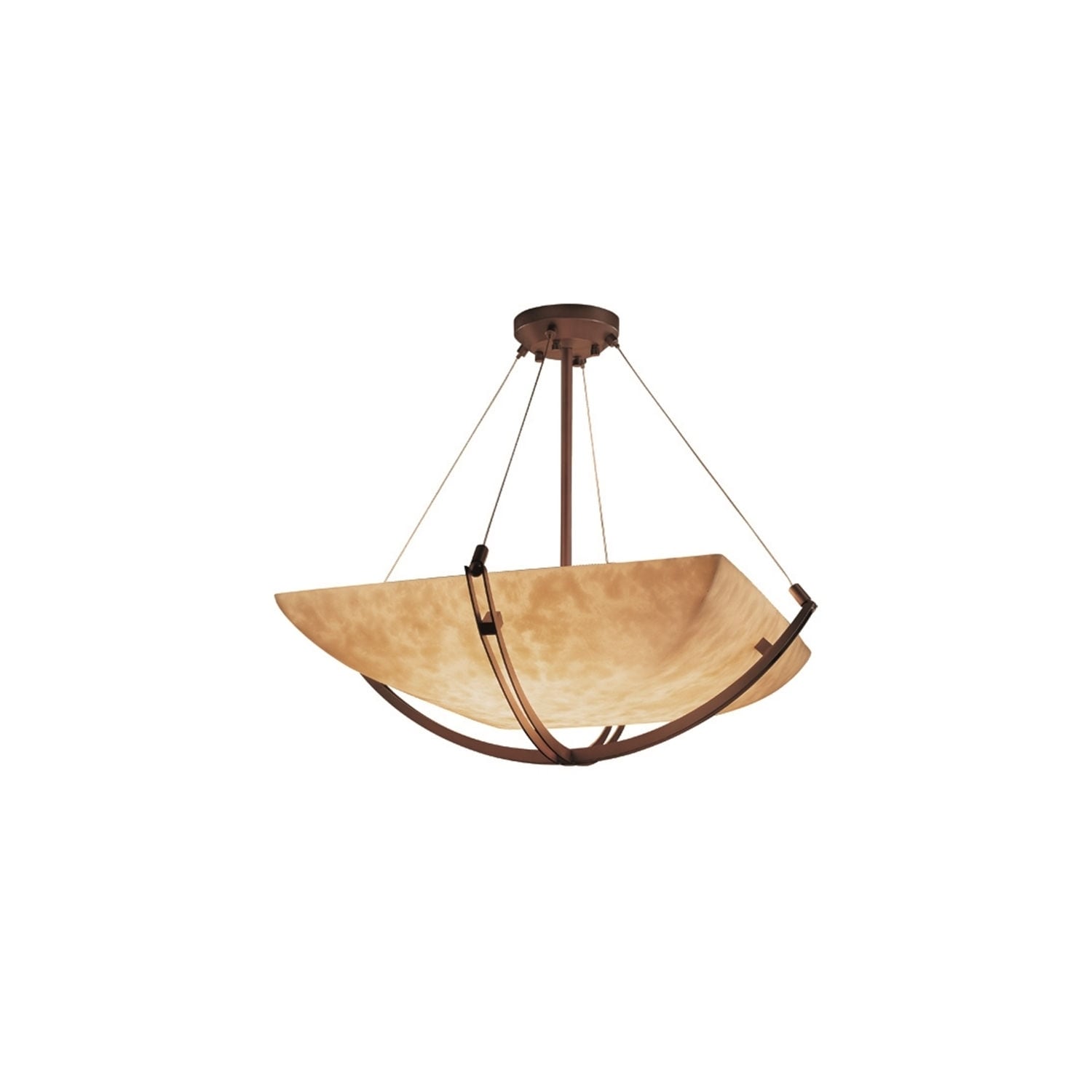 Justice Design Group Clouds Crossbar 3 Light Dark Bronze Square Bowl Pendant