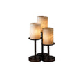 Justice Design Group Clouds Dakota 3 Light Dark Bronze Table Lamp Clouds Cylinder Flat Rim Shade