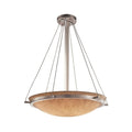 Justice Design Group Clouds Ring 6 Light Brushed Nickel Round Bowl Pendant Ivory