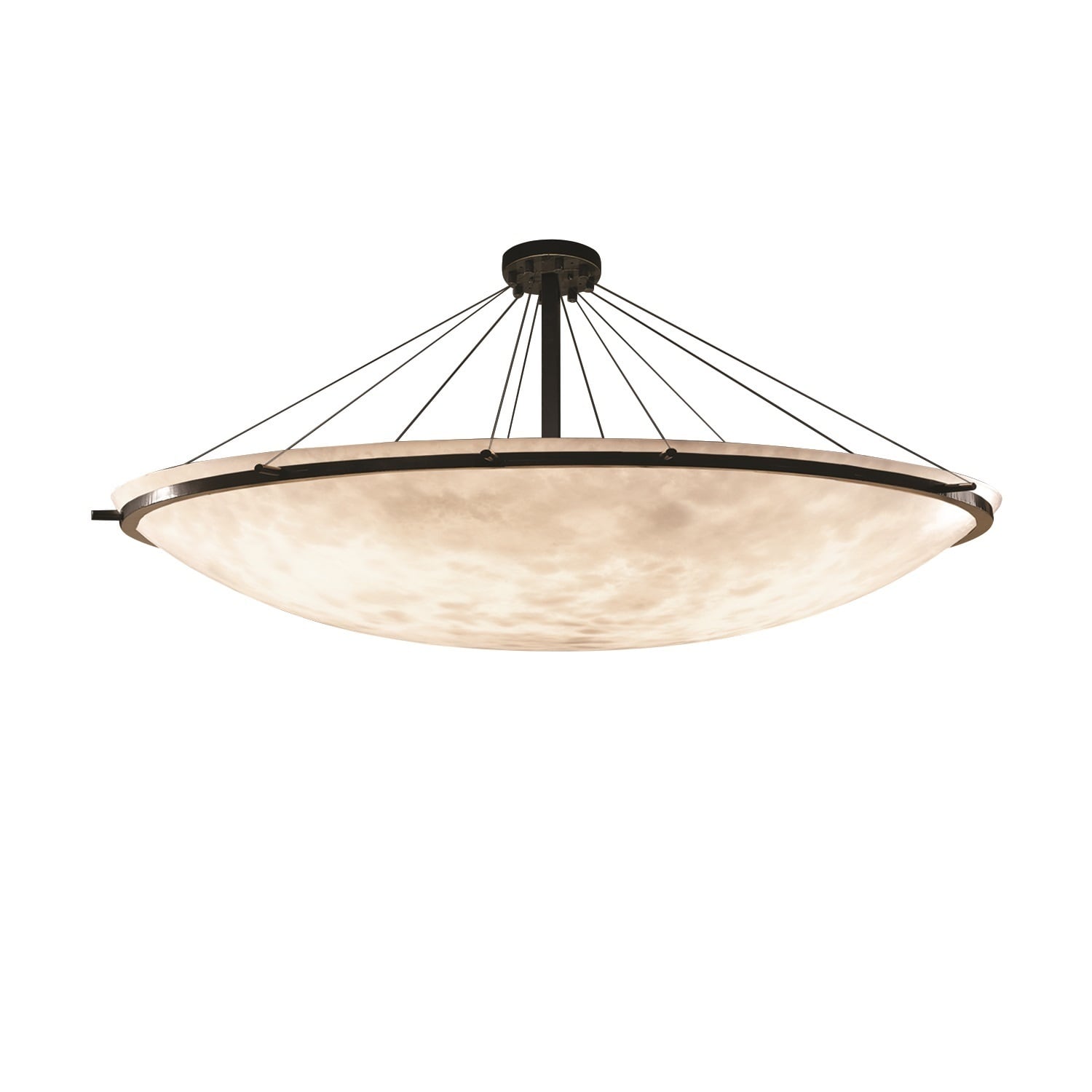 Justice Design Clouds Ring 16 Light Dark Bronze Round Bowl Semi Flush