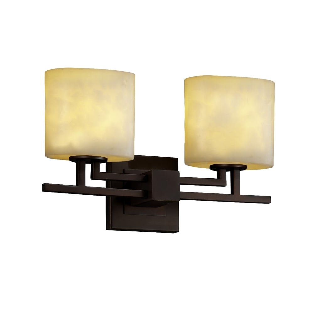 Justice Design Group Clouds Aero 2 Light Dark Bronze Bath Bar Clouds Oval Shade