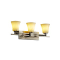 Justice Design Group Clouds Aero 3 Light Brushed Nickel Bath Bar Clouds Round Flared Shade