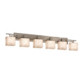 Justice Design Group Clouds Aero 6 Light Brushed Nickel Bath Bar Clouds Rectangle Shade