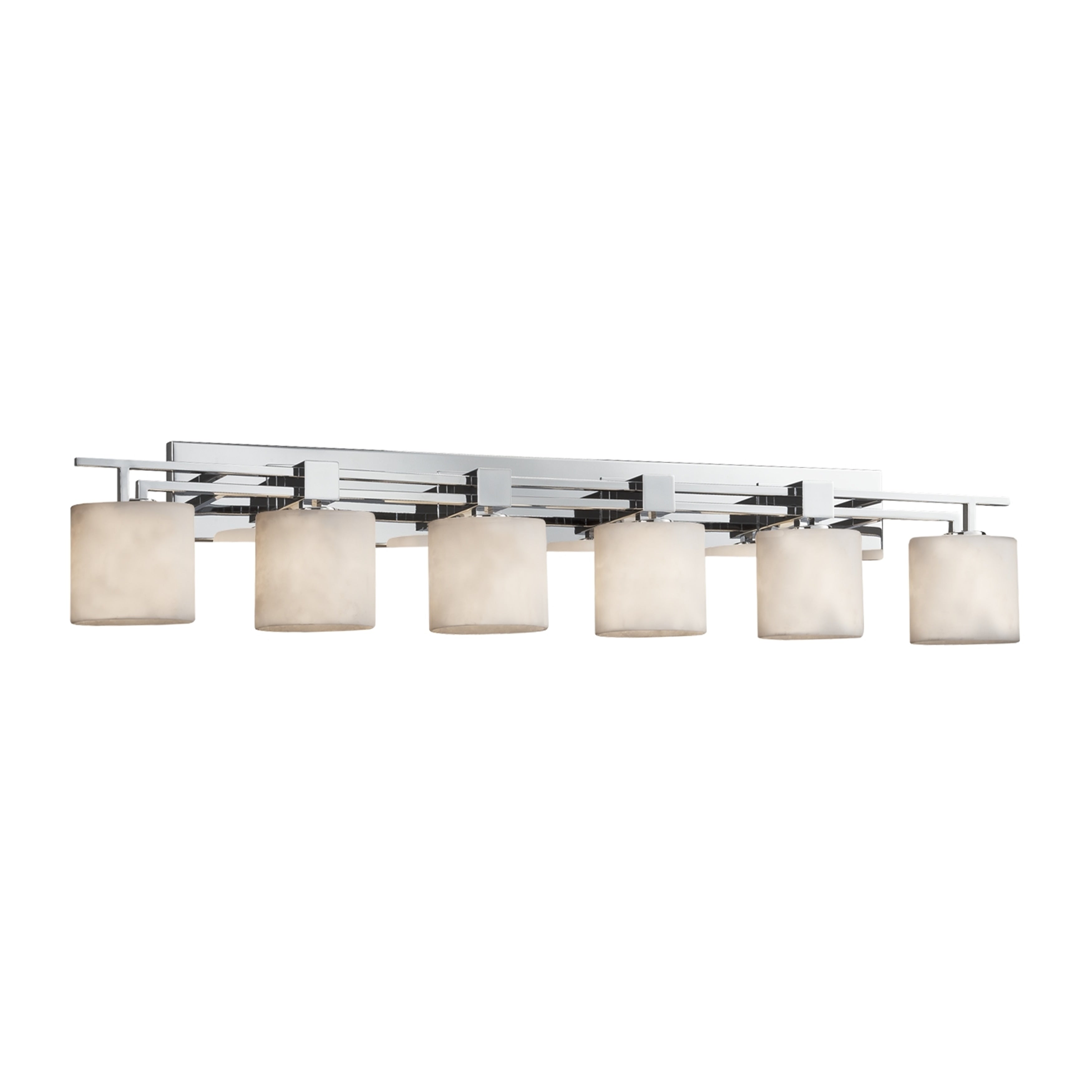 Justice Design Group Clouds Aero 6 Light Polished Chrome Bath Bar Clouds Oval Shade