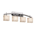 Justice Design Group Clouds Archway 4 Light Brushed Nickel Bath Bar Clouds Rectangle Shade