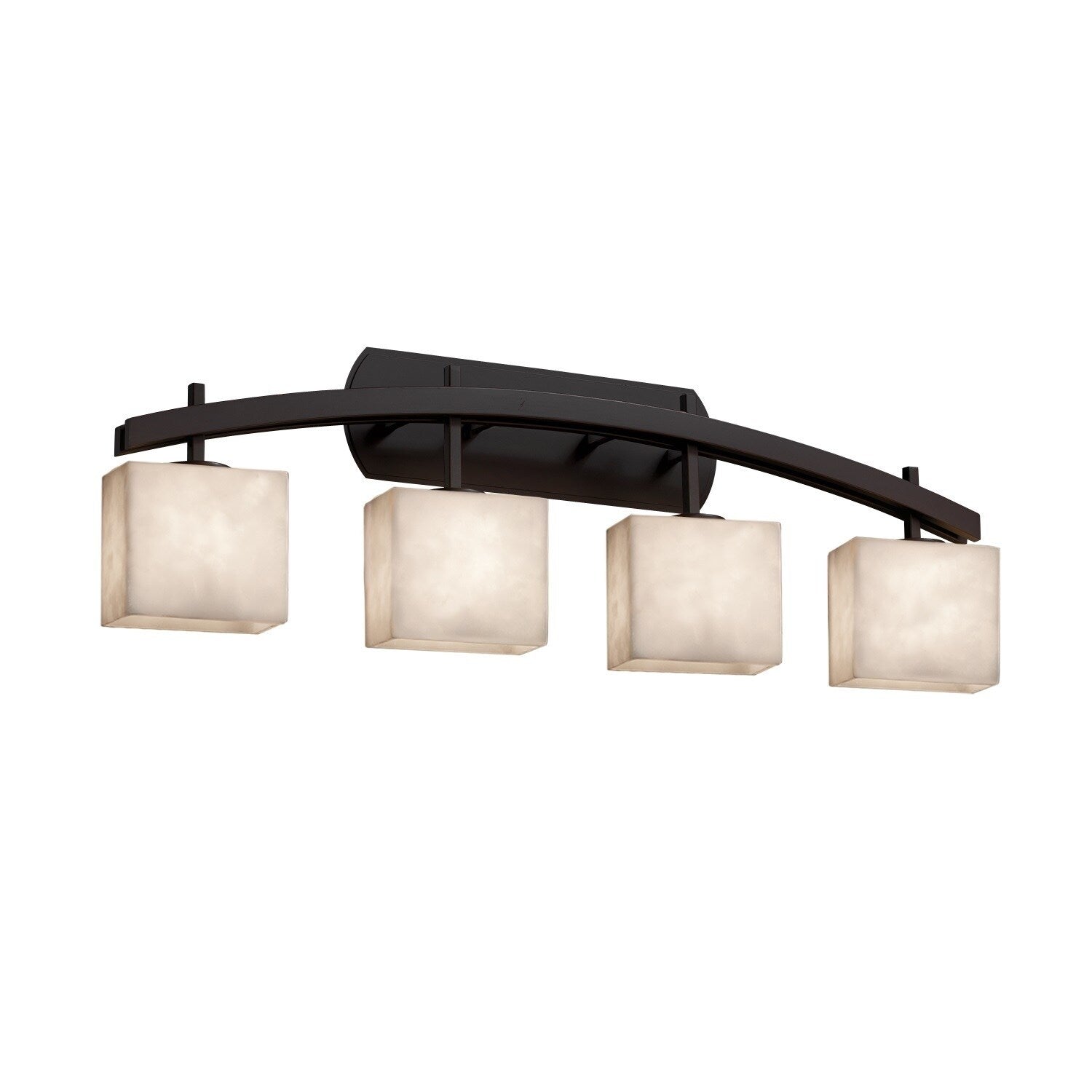 Justice Design Group Clouds Archway 4 Light Dark Bronze Bath Bar Clouds Rectangle Shade