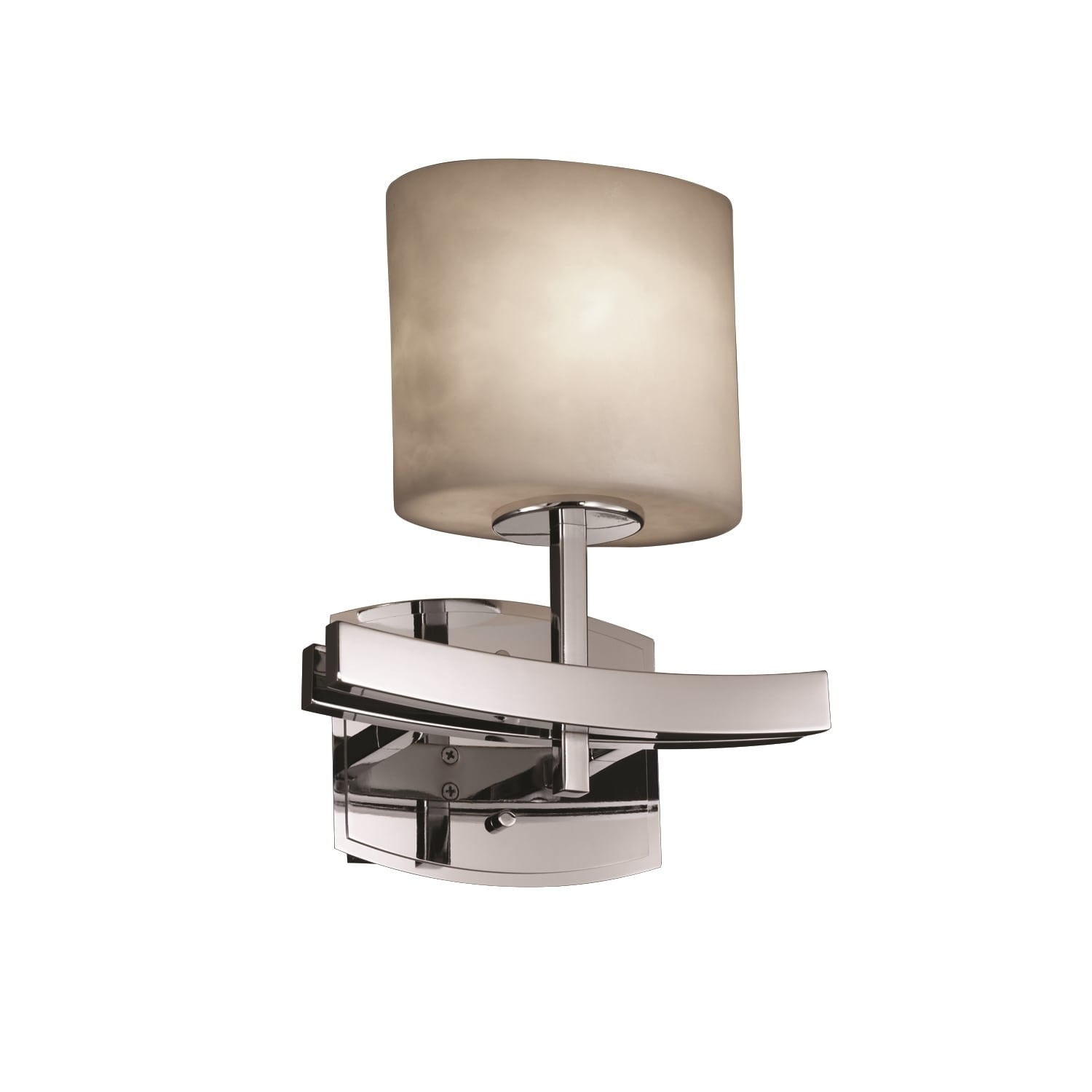 Justice Design Group Clouds Archway 1 Light Polished Chrome Ada Wall Sconce Clouds Oval Shade