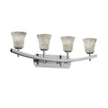 Justice Design Group Clouds Archway 4 Light Brushed Nickel Bath Bar Clouds Round Flared Shade