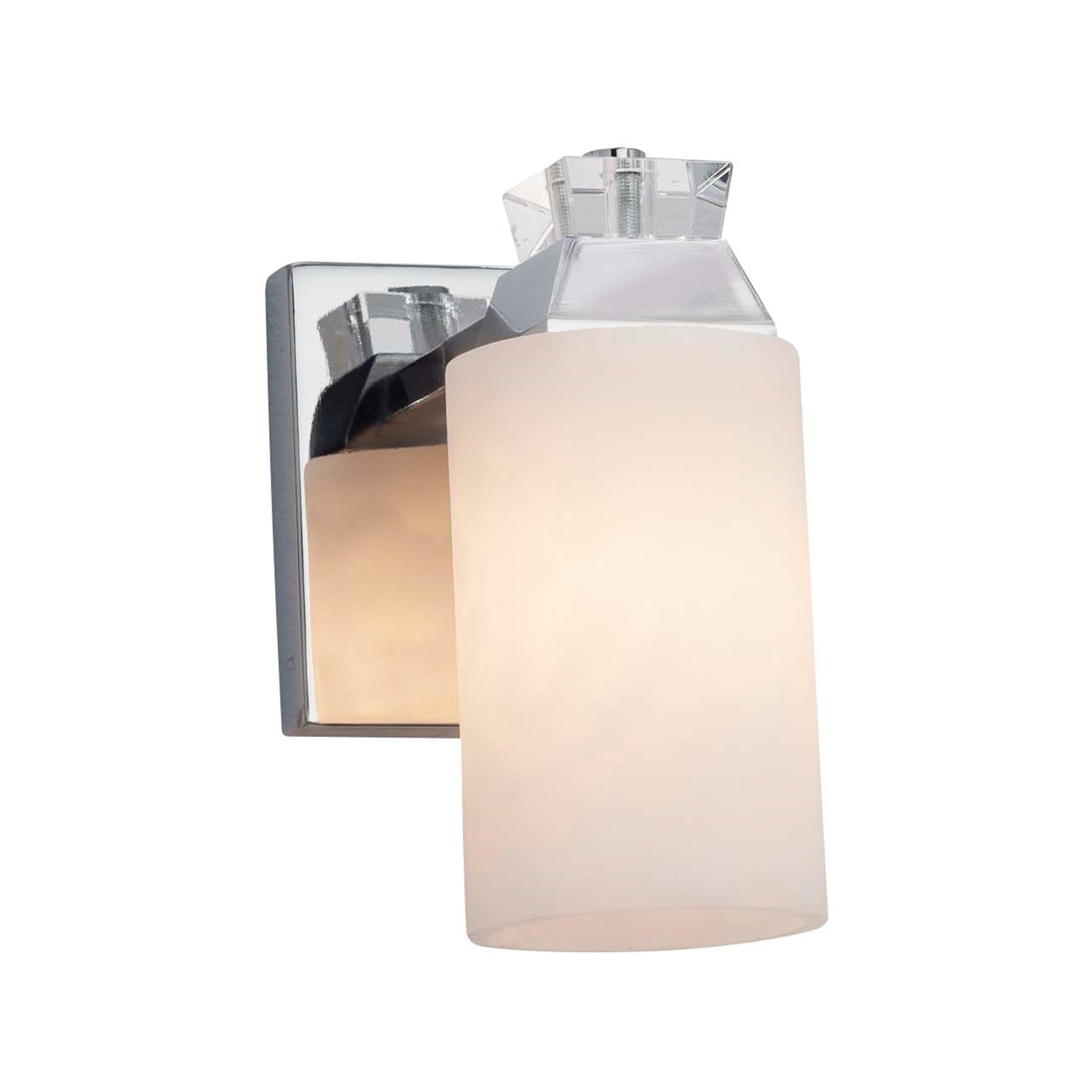 Justice Design Group Clouds Ardent 1 Light Polished Chrome Wall Sconce Clouds Cylinder W Flat Rim Shade