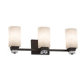 Justice Design Group Clouds Ardent 3 Light Matte Black Bath Bar Clouds Cylinder W Flat Rim Shade