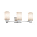 Justice Design Group Clouds Ardent 3 Light Polished Chrome Bath Bar Clouds Cylinder W Flat Rim Shade