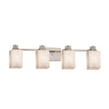 Justice Design Group Clouds Ardent 4 Light Brushed Nickel Bath Bar Clouds Square W Flat Rim Shade